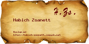 Habich Zsanett névjegykártya